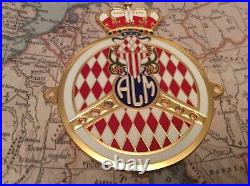 Yacht Club Monaco Monte Carlo Enamel & Car Badge Automobile Club Monaco Gold 1