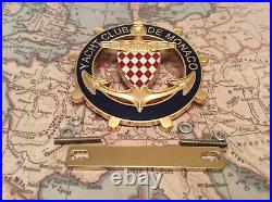 Yacht Club Monaco Monte Carlo Enamel & Car Badge Automobile Club Monaco Gold 1